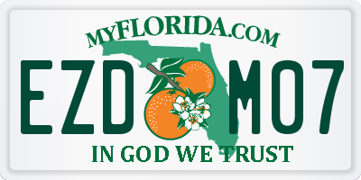 FL license plate EZDM07