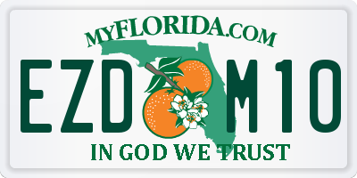 FL license plate EZDM10