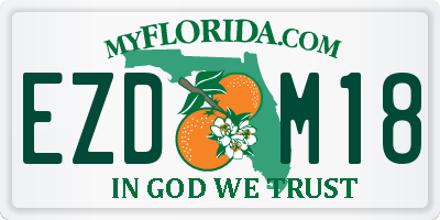 FL license plate EZDM18