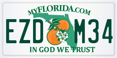 FL license plate EZDM34