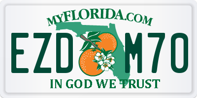 FL license plate EZDM70