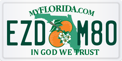 FL license plate EZDM80