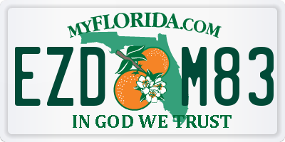 FL license plate EZDM83