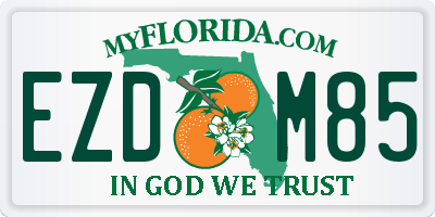 FL license plate EZDM85