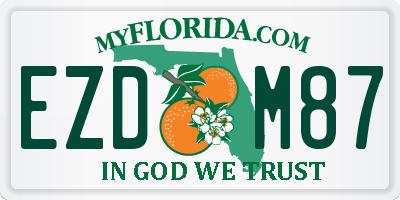 FL license plate EZDM87