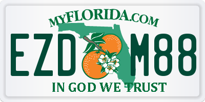 FL license plate EZDM88
