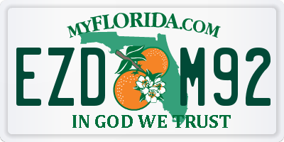FL license plate EZDM92