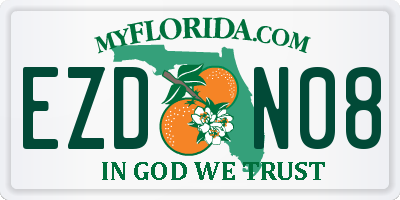 FL license plate EZDN08