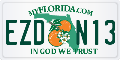FL license plate EZDN13