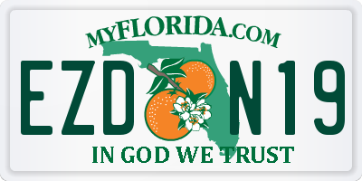 FL license plate EZDN19