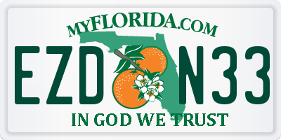 FL license plate EZDN33