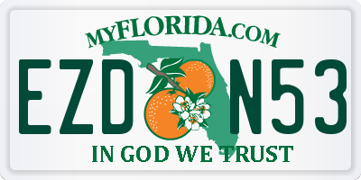 FL license plate EZDN53