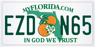 FL license plate EZDN65