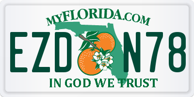 FL license plate EZDN78