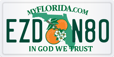 FL license plate EZDN80