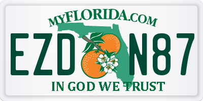 FL license plate EZDN87
