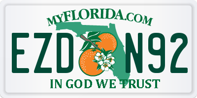 FL license plate EZDN92