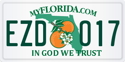 FL license plate EZDO17