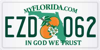 FL license plate EZDO62