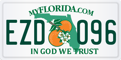 FL license plate EZDO96