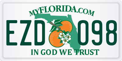 FL license plate EZDO98