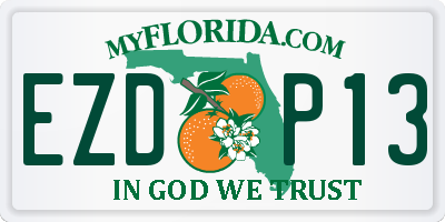FL license plate EZDP13