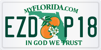 FL license plate EZDP18
