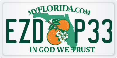 FL license plate EZDP33