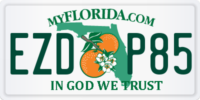 FL license plate EZDP85