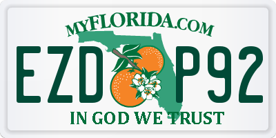 FL license plate EZDP92
