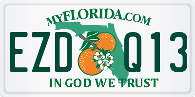 FL license plate EZDQ13