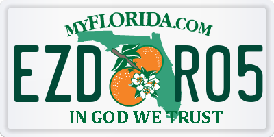 FL license plate EZDR05