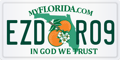 FL license plate EZDR09