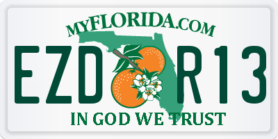 FL license plate EZDR13
