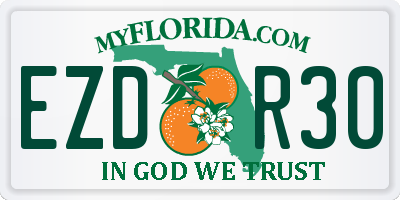 FL license plate EZDR30