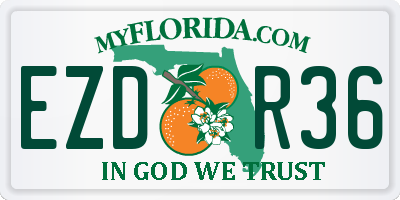 FL license plate EZDR36
