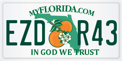 FL license plate EZDR43