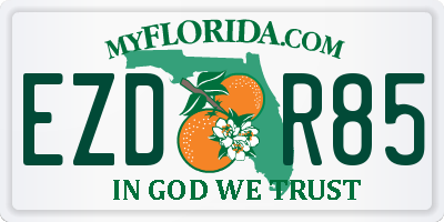 FL license plate EZDR85