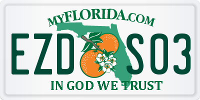 FL license plate EZDS03