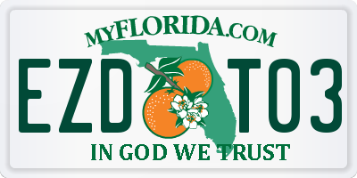 FL license plate EZDT03