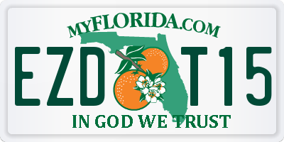 FL license plate EZDT15