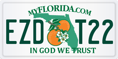FL license plate EZDT22