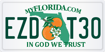 FL license plate EZDT30