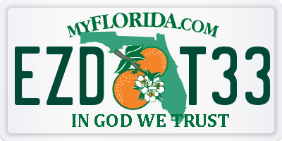 FL license plate EZDT33