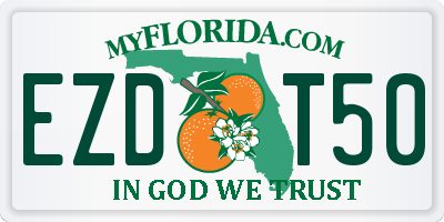 FL license plate EZDT50