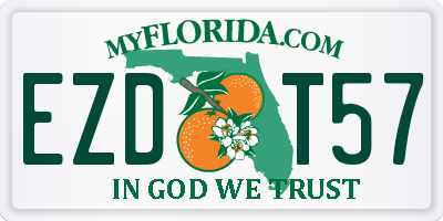 FL license plate EZDT57