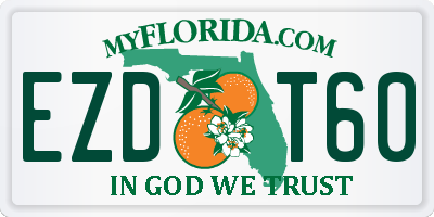 FL license plate EZDT60