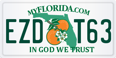 FL license plate EZDT63