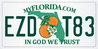 FL license plate EZDT83