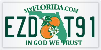 FL license plate EZDT91